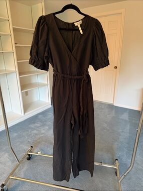 Apiece Apart Black Jumpsuit with Braided Belt